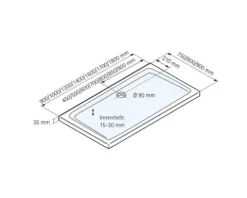 Duschwannen Komplettset SCHULTE ExpressPlus 75 x 90 x 3.5 cm weiß glänzend EP207590 04