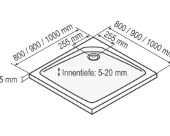 Duschwannen Komplettset SCHULTE Extra-flach 100 x 100 x 3.5 cm alpinweiß glatt D20010 04