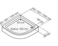 Duschwannen Komplettset SCHULTE Flach 90 x 90 x 8.5 cm alpinweiß glatt D1976 04