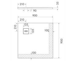 Duschwanne OTTOFOND Nevis 90 x 90 x 3.5 cm weiß strukturiert matt 879001