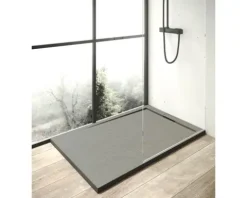 Duschwanne OTTOFOND Zona 90 x 100 x 2.7 cm zementgrau strukturiert 878409