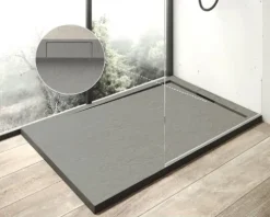 Duschwanne OTTOFOND Zona 90 x 100 x 2.7 cm zementgrau strukturiert 878409