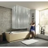 Eckduschrollo mit Kassette und Rollo Kleine Wolke 138 + 62 x 240 cm milky 108