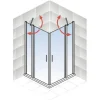 Eckeinstieg mit Drehtür SCHULTE Alexa Style 2.0 ExpressPlus 80 x 80 cm Profil schwarz Klarglas schmutzabweisende Glasbeschichtung Türanschlag links Türanschlag rechts