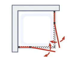 Eckeinstieg mit Drehtür SCHULTE Alexa Style 2.0 ExpressPlus 80 x 80 cm Profil schwarz Klarglas schmutzabweisende Glasbeschichtung Türanschlag links Türanschlag rechts