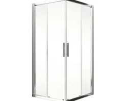 Eckeinstieg mit Schiebetür SCHULTE Kristall/Trend ExpressPlus 75x90 cm Klarglas Profilfarbe chrom