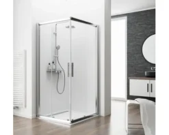 Eckeinstieg mit Schiebetür SCHULTE Kristall/Trend ExpressPlus 75x90 cm Klarglas Profilfarbe chrom