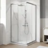 Eckeinstieg mit Schiebetür BREUER Ektos Express Q72 80-90 x 180 cm Klarglas Profilfarbe silber 1303001001032
