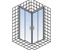 Eckeinstieg mit Schiebetür Schulte Kristall/Trend 90x90 cm Klarglas Profilfarbe chrom ohne unteres Profil