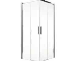 Eckeinstieg mit Schiebetür Schulte Kristall/Trend 90x90 cm Klarglas Profilfarbe chrom ohne unteres Profil