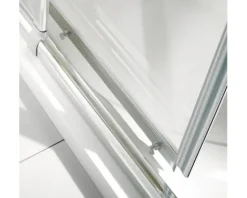 Eckeinstieg Schiebetür BREUER Fara 4 Express Q72 70-80 cm Höhe 185 cm Klarglas Profilfarbe silber matt