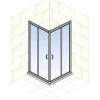 Eckeinstieg Schiebetür SCHULTE Sunny ExpressPlus 80 x 80 cm Dekor Dezent light Profilfarbe alpinweiß