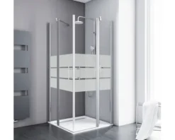 Eckeinstieg Schulte Galaxy 90x90 cm Dekor Depoli Light Profilfarbe aluminium