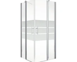 Eckeinstieg Schulte Galaxy 90x90 cm Dekor Depoli Light Profilfarbe aluminium