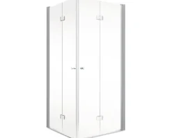 Eckeinstieg mit Drehfalttür SCHULTE Alexa Style 2.0 ExpressPlus 80 x 80 cm Profil aluminium Klarglas schmutzabweisende Glasbeschichtung