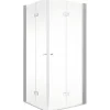 Eckeinstieg mit Drehfalttür SCHULTE AlexaStyle 2.0 75 x 90 cm Profil aluminium Klarglas Reversibel