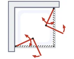 Eckeinstieg mit Drehfalttür SCHULTE Garant 2.0 ExpressPlus 80 x 80 cm Profil chrom Klarglas schmutzabweisende Glasbeschichtung Türanschlag links Türanschlag rechts Puffergriff