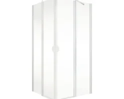 Eckeinstieg mit Drehtür Schulte Lugano 80x80 cm Klarglas Profilfarbe alpinweiß