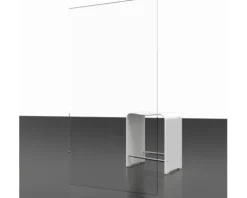 Eckeinstieg mit Gleittür/Schiebetür SCHULTE Kristall/Trend 75 x 100 cm Profil aluminium Klarglas ohne unteres Profil