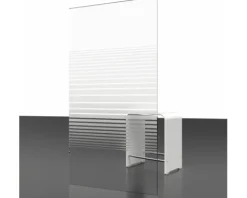 Eckeinstieg mit Gleittür/Schiebetür SCHULTE Sunny 75 - 90 cm x 175 cm Profil weiß Glasdekor Querstreifen Türanschlag links Türanschlag rechts