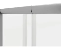 Eckeinstieg mit Gleittür/Schiebetür SCHULTE Sunny variabel 75 - 90 x 175 cm Profil silber Glasdekor Querstreifen D19447 169 72