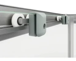 Eckeinstieg mit Gleittür/Schiebetür SCHULTE Sunny variabel 75 - 90 x 175 cm Profil silber Glasdekor Querstreifen D19447 169 72
