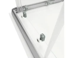 Eckeinstieg mit Gleittür/Schiebetür SCHULTE Sunny variabel 75 - 90 x 175 cm Profil silber Glasdekor Querstreifen D19447 169 72