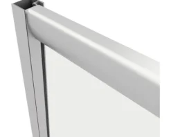 Eckeinstieg mit Gleittür/Schiebetür SCHULTE Sunny variabel 75 - 90 x 175 cm Profil silber Glasdekor Querstreifen D19447 169 72