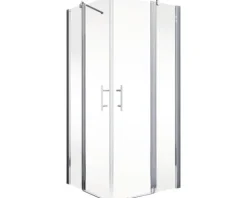 Eckeinstieg mit Pendeltür SCHULTE Alexa Style 2.0 ExpressPlus 80 x 80 cm Profil aluminium Klarglas schmutzabweisende Glasbeschichtung