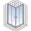 Eckeinstieg mit Schiebetür Schulte Kristall/Trend 80x80 cm Klarglas Profilfarbe chrom