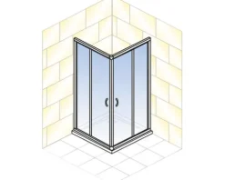 Eckeinstieg Schiebetür SCHULTE Sunny ExpressPlus 80 x 80 cm Klarglas Profilfarbe chrom