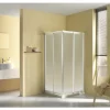 Eckeinstieg Schiebetür 4-teilig Breuer Fara 4 80-90 cm Höhe 185 cm Kunstglas Perle Profilfarbe weiß
