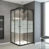 Eckeinstieg SCHULTE Sunny ExpressPlus 75 - 90 cm Profilfarbe schwarz Glasdekor Depoli Light