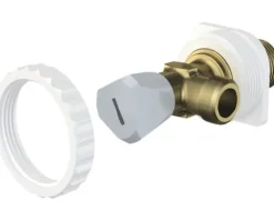 Eckventil mit Halter und Mutter für Vorwandinstallationssysteme 1/2"