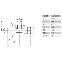 Eckventil 1/2 x 10 mm