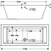 Einbau Whirlpool Rechteckbadewanne Körperformbadewanne OTTOFOND Matrix 75 x 170 cm weiß glänzend 56600