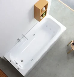 Elegante Whirlpool Badewanne, weiße Ausführung und rechteckige Form | Ester