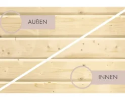 Elementsauna Karibu Armira 2 ohne Ofen und Dachkranz mit Ganzglasfensterfront