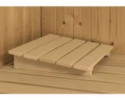 Elementsauna Karibu Avarni 2 inkl. 3,6 kW Bio Ofen u.ext.Steuerung ohne Dachkranz mit bronzierter Ganzglastüre