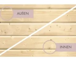 Elementsauna Karibu Carina inkl. 9 kW Ofen u.ext.Steuerung ohne Dachkranz mit graphitfarbeneer Ganzglastüre