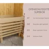 Elementsauna Karibu Laskaja ohne Ofen und Dachkranz mit bronzierter Ganzglastür