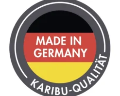 Elementsauna Karibu Laskaja ohne Ofen und Dachkranz mit bronzierter Ganzglastür