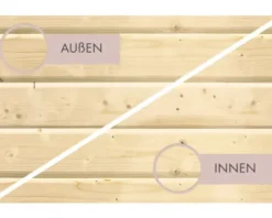 Elementsauna Karibu Sairi inkl. 9 kW Bio Ofen u.ext.Steuerung mit Dachkranz und bronzierter Ganzglastür