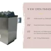 Elementsauna Karibu Siirina inkl. 9 kW Ofen u.ext.Steuerung ohne Dachkranz mit bronzierter Ganzglastüre