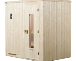 Elementsauna Weka Halmstad HT Gr.1 inkl. 7,5 kW Ofen mit digitaler Steuerung und Holztüre aus Isolierglas wämegedämmt