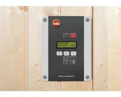 Elementsauna Weka Kiruna GT Gr.2 inkl. 4,5 kW Ofen u.digitaler Steuerung mit graphitfarbeneer Ganzglastüre