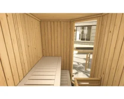 Elementsauna Weka Varberg 1 ohne Ofen mit graphitfarbeneer Ganzglastüre