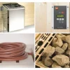 Elementsauna Weka Varberg 3 inkl. 7,5 kW Ofen u.digitaler Steuerung mit graphitfarbeneer Ganzglastüre