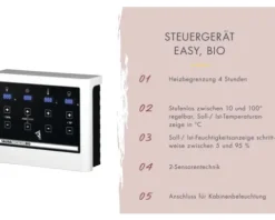 Elementsauna Karibu Astaria inkl. 9 kW Bio Ofen u.ext.Steuerung mit Dachkraz und bronzierter Ganzglastüre