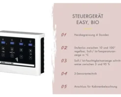 Elementsauna Karibu Horna inkl. 9 kW Bio Ofen ext.Steuerung ohne Dachkranz mit bronzierter Ganzglastüre